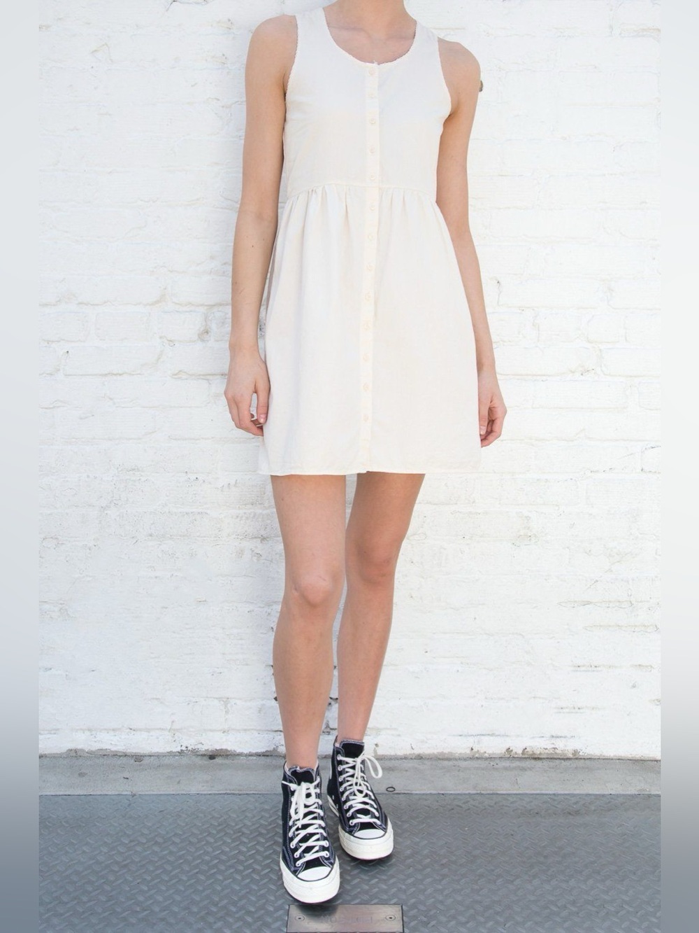 Brandy Melville Arabella Cotton Dress- Cream